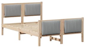 Ágykeret Barna és világosszürke 120 x 200 cm Tömör fenyőfa