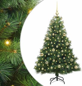 vidaXL Mű karácsonyfa 150 LED-del állvánnyal Zöld 150 cm PE és PVC
