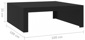 fekete szerelt fa dohányzóasztal 100 x 100 x 35 cm