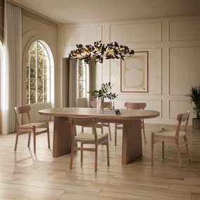 Natúr színű kaucsukfa étkezőszék szett 2 db-os Biel – MOME