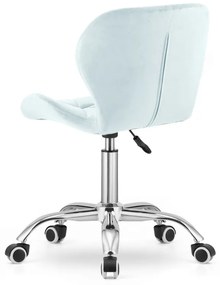 Dolgozószobai szett – összecsukható íróasztal ZARIMO 80×40 cm, fehér + irodai szék AVOLA VELVET világoskék