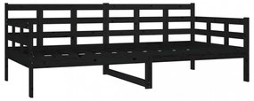 fekete tömör fenyőfa kanapéágy 90 x 190 cm