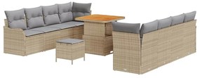 vidaXL Kerti Kanapé Szett párnával 11 pcs Beige és Világosszürke