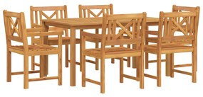 vidaXL Kert étkező szett 7 pcs Barna Tömör Akácfa