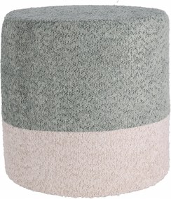 Puff Kerek Szürke Kárpitozott Boucle Ülő Lábtartó 35 X 34 CM