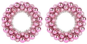 Karácsonyi labda koszorúk 2 pcs Rózsaszín 33 x 33 x 7 cm