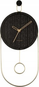 Falióra Fekete Kerek Minimalista Arany Számokkal Swing 20 CM