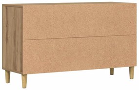 kézműves tölgy színű szerelt fa tálalószekrény 100 x 36 x 60 cm