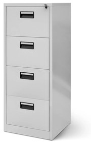 Fém irattartó szekrény, 4 fiókos SARA V4, 460 x 1320 x 620 mm, szürke