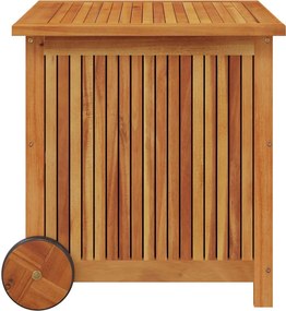 Tömör Akácfa Kerti Tárolóláda Kerekekkel 60 X 50 X 58 Cm