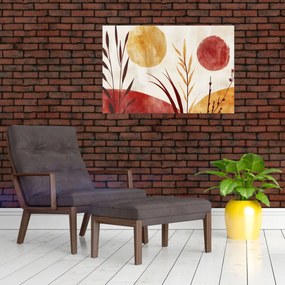 Kép - Növények és körök (90x60 cm)