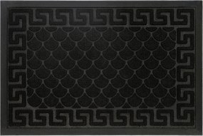 Lábtörlő Kültéri Ajtóhoz 80x120 Gumi Bejárati Szőnyeg Fekete Nagy