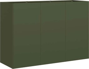 vidaXL ültetvény olívazöld 120x40x80 cm hidegen hengerelt acélból