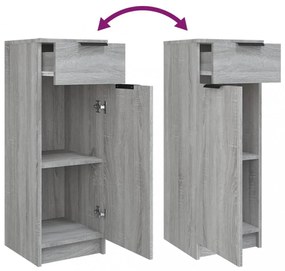 3 részes szürke sonoma szerelt fa fürdőszoba szekrényszett