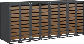 vidaXL Gurulós kuka tároló 3 kukához Antracit 340 x 77.5 x 115.5 cm