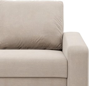 Zeus sarokkanapé, 2 ágyneműtartóval, döntött kartámasz, bársony, univerzális oldal, hab töltet, bézs