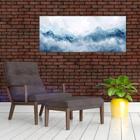 Kép - Felhők és hullámok, akvarell (120x50 cm)