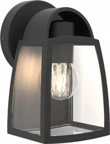 Lutec Kelsey Fekete Kültéri Homlokzati Fali lámpa, IP44, E27