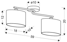 Csillár BAN 2xE14/40W/230V
