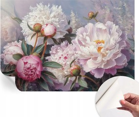 Öntapadós fali fotótapéta Hálószobába Bazsarózsa csokor 152x104 cm