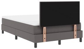 Boxspring Ágy Matraccal – Szürke Kis Dupla Műbőr