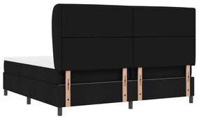 vidaXL Boxspring Ágy Matrac Közepes Fekete 200x200 cm Szövet