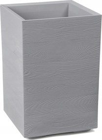 Magas Virágtartó Fa Utánzat Szürke gurulós terasz h60x40 cm