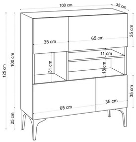 Krista Sapphire Oak szekrény