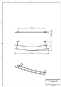 Novaservis - Dupla tartó fűtőlétrához 600 mm Metalia 2 króm, 6225 / 1.0