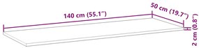 olajbevonatú tömör akácfa íróasztallap 140 x 50 x 2 cm