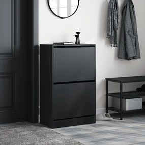 fekete szerelt fa cipőszekrény 60 x 34 x 96,5 cm