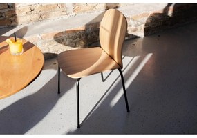 Barna-konyakbarna rakásolható étkezőszék szett 2 db-os diófa dekorral Book – Gazzda