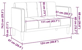 világosszürke szövet loveseat kanapé 111 cm