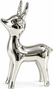 X-MAS kerámia dekor szarvas 22 cm , ezüst