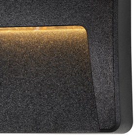 6 db-os kültéri fali lámpa szett fekete négyzet alakú, LED-es IP65 - Gem