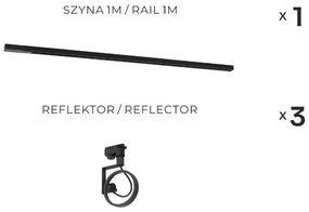 Zuma Line 3560 - Sínrendszeres spotlámpa MASTER 3xGU10/15W/230V fekete