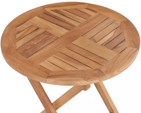 tömör tíkfa összecsukható kerti asztal 45 cm