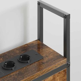 Tárolós Fejtámla Töltő Állomással Füstölt tölgy 180 cm Faanyag