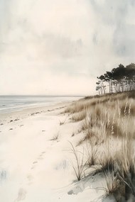 Vászonkép Canvas Tájkép Tenger Balti-tenger Tengerpart Dűnék Nyomai 80x120