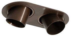 Kerek beépíthető spotlámpa sötét bronz GU10 35 mm dönthető 2 fényű - Installa