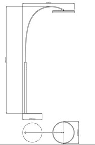 Globo 67179S - LED érintéses, fényerőszabályozható állólámpa DELLA 24W/230V 3000-6000K
