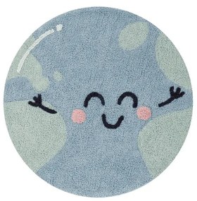 Kék mosható kézi szövésű pamut gyerek szőnyeg ø100 cm Big Big World – Lorena Canals