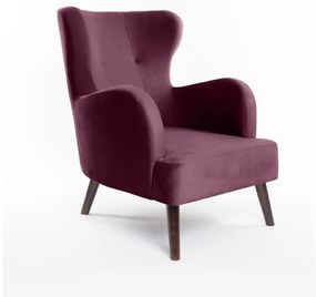 Lila bársony füles fotel Noemye – Bonami Selection
