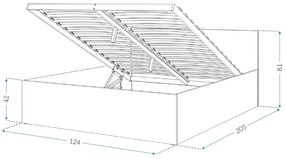 GL BUSTER egyszemélyes ágy ágyneműtartóval 120x200 - fehér