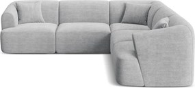 Világosszürke kordbársony sarokkanapé Campi – Cosmopolitan Design