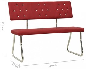 vörösbor színű műbőr pad 110 cm