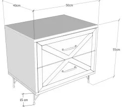 FELICITA éjjeli szekrény 55x50 cm fekete/barna
