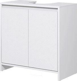 HOMCOM Mosdó Alatti Szekrény Modern Fürdőszobai Szekrény Polccal Tipover Elleni Talppal 40 kg Teherbírás 60x30x60 cm Fehér | Aosom