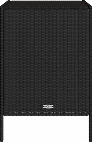 vidaXL fekete polyrattan kerti tárolószekrény 55 x 59 x 80 cm