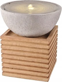 Kerti szökőkút fa alapon 44x50cm Szürke tál